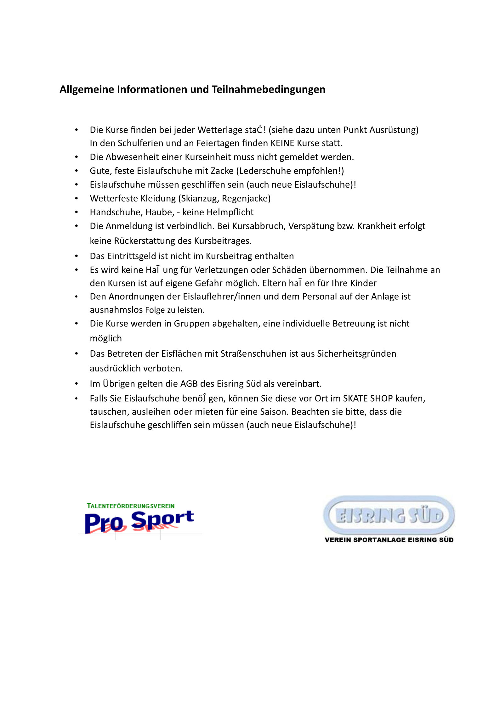 teilnahmebedingungen prosport